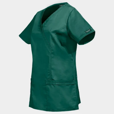 Tunică medicală pentru femei CHEROKEE WRAP NEGRU WWE4728 / Stenso / Sanitara, Asistenti medicali, Curatenie