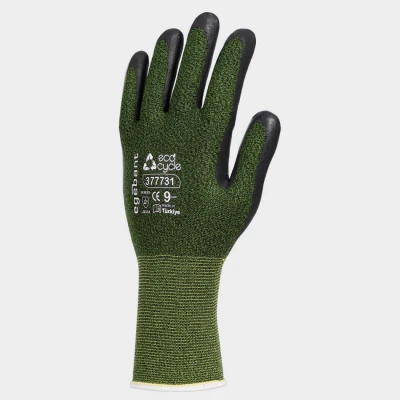 Mănuși tricotate ecologice topite în nitril EGEBANT ECOCYCLE GREEN / Stenso / Textile impregnate in nitril