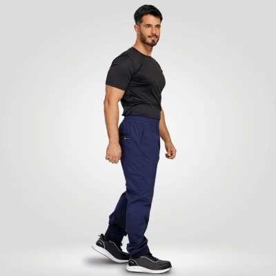 Pantaloni jogger de lucru MOVE ALBASTRU ÎNCHIS / Stenso / Pantaloni salopeta talie