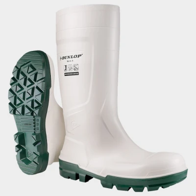 Cizme de protecție DUNLOP WORK-IT S4 SR FO LG ALB / Stenso / Cizme protectie PVC, apa noroi, galosi PVC