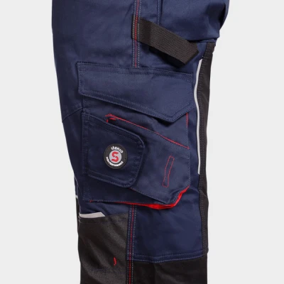 REVOLT 4STRETCH DARK BLUE/BLACK/RED Salopetă de lucru / Stenso / Pantaloni salopeta cu pieptar