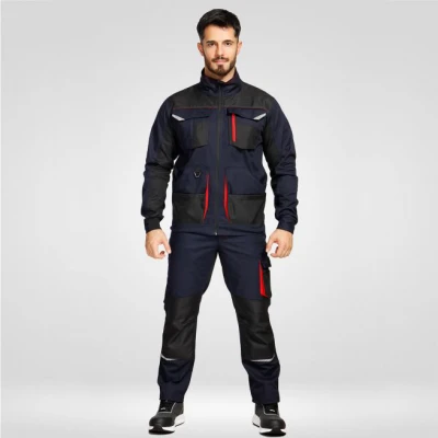 Pantaloni de lucru KASTOR STRETCH DARK BLUE/RED / Stenso / Pantaloni salopeta talie