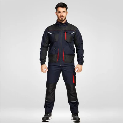 Pantaloni de lucru KASTOR STRETCH DARK BLUE/RED / Stenso / Pantaloni salopeta talie