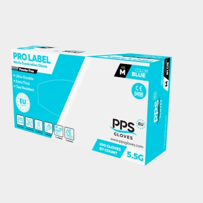 Mănuși de unica folosință din nitril PPS NITRILE BLUE PF 5.5G / Stenso / Unica folosinta