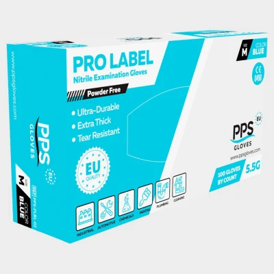 Mănuși de unica folosință din nitril PPS NITRILE BLUE PF 5.5G / Stenso / Unica folosinta