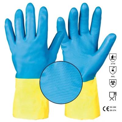 Manusi antichimice Kenora, latex imersate neopren 32 cm / Rhino Safety / Antichimice din neopren