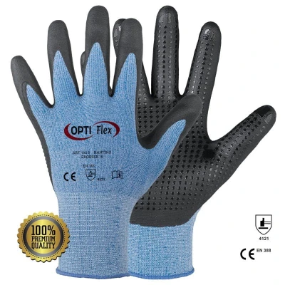 Manusi Hanting din poliester/spandex imersate in nitril / Rhino Safety / Textile impregnate in nitril