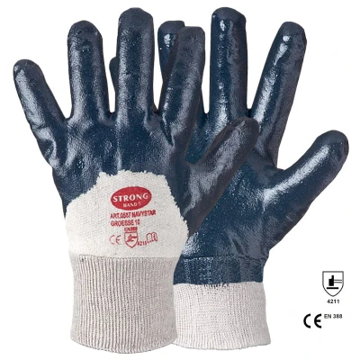 Manusi Navystar din bumbac imersate in nitril / Rhino Safety / Textile impregnate in nitril
