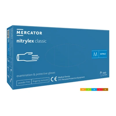 Manusi Nitrilex din nitril, 100 buc / Rhino Safety / Unica folosinta