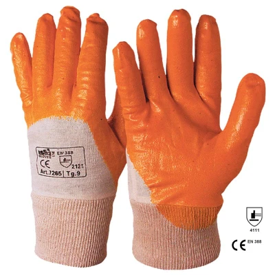 Manusi Yellowstar din tricot imersate in nitril / Rhino Safety / Textile impregnate in nitril