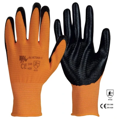 Manusi Victoria din poliester imersate in nitril / Rhino Safety / Textile impregnate in nitril