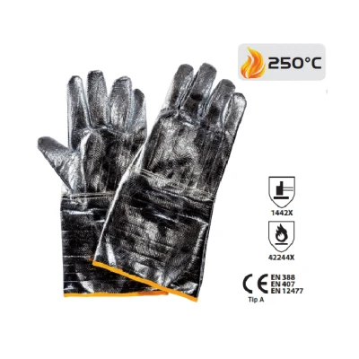 Manusi antitermice 38SKAL cu dos aluminizat 38 cm / Rhino Safety / Aluminizate