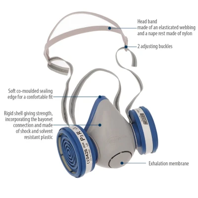 Semimasca Spasciani (fara filtre) -DUETTA / Rhino Safety / Semimasti cu filtru schimbabil