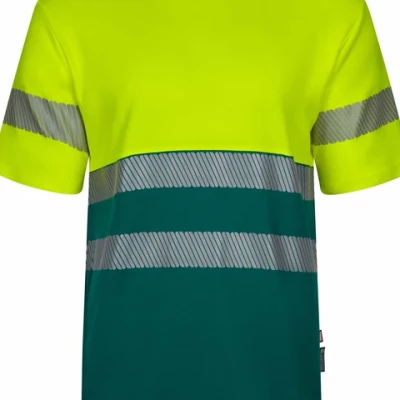 Tricou cu mânecă scurtă din bumbac bicolor cu bandă segmentată 305643 / Velilla / Reflectorizanta