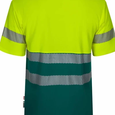 Tricou cu mânecă scurtă din bumbac bicolor cu bandă segmentată 305643 / Velilla / Reflectorizanta