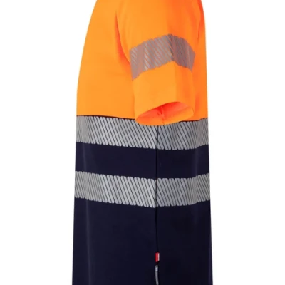Tricou cu mânecă scurtă din bumbac bicolor cu bandă segmentată 305643 / Velilla / Reflectorizanta