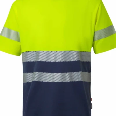 Tricou cu mânecă scurtă din bumbac bicolor cu bandă segmentată 305643 / Velilla / Reflectorizanta