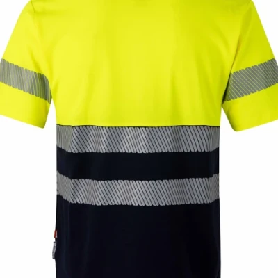 Tricou cu mânecă scurtă din bumbac bicolor cu bandă segmentată 305643 / Velilla / Reflectorizanta