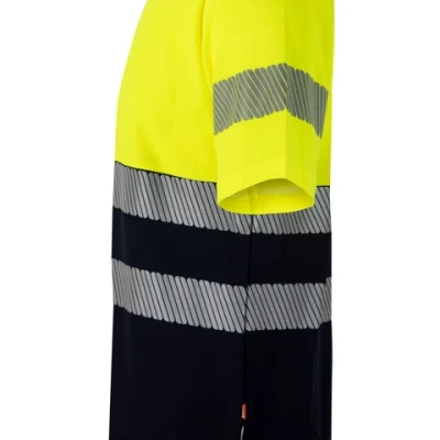 Tricou cu mânecă scurtă din bumbac bicolor cu bandă segmentată 305643 / Velilla / Reflectorizanta