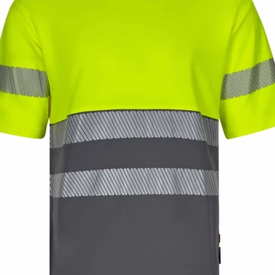 Tricou cu mânecă scurtă din bumbac bicolor cu bandă segmentată 305643 / Velilla / Reflectorizanta