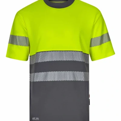 Tricou cu mânecă scurtă din bumbac bicolor cu bandă segmentată 305643 / Velilla / Reflectorizanta