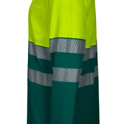 Tricou polo cu mânecă lungă din bumbac bicolor și bandă segmentată 305545 / Velilla / Reflectorizanta
