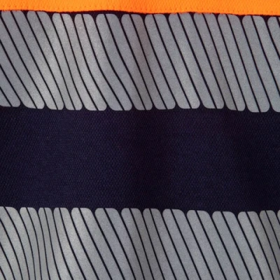 Tricou polo cu mânecă lungă din bumbac bicolor și bandă segmentată 305545 / Velilla / Reflectorizanta