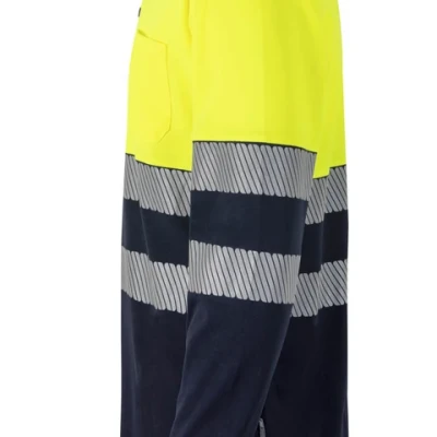 Tricou polo cu mânecă lungă din bumbac bicolor și bandă segmentată 305545 / Velilla / Reflectorizanta