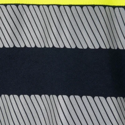 Tricou polo cu mânecă lungă din bumbac bicolor și bandă segmentată 305545 / Velilla / Reflectorizanta
