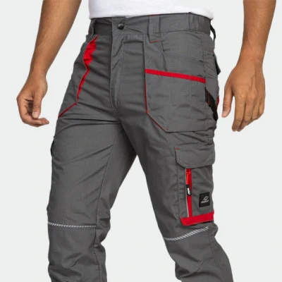 Pantaloni de lucru, subtiri, de vară BWOLF DRIFT, culoare gri-rosu,  042604 / BWolf / Pantaloni salopeta talie