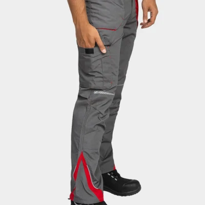 Pantaloni de lucru, subtiri, de vară BWOLF DRIFT, culoare gri-rosu,  042604 / BWolf / Pantaloni salopeta talie