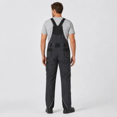 Pantaloni salopetă cu pieptar, tercot, BWOLF BRAVE, culoare gri închis, 031804 / BWolf / Pantaloni salopeta cu pieptar