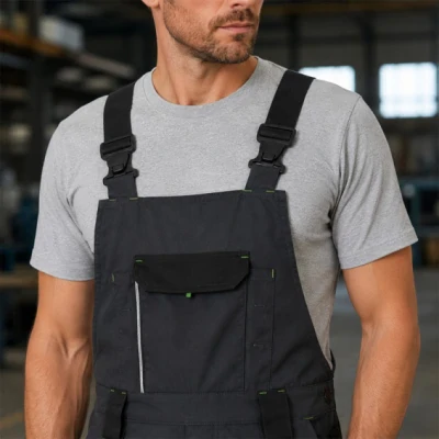 Pantaloni salopetă cu pieptar, tercot, BWOLF BRAVE, culoare gri închis, 031804 / BWolf / Pantaloni salopeta cu pieptar