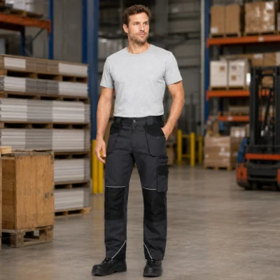 Pantaloni de lucru din tercot BWOLF BRAVE, culoare gri închis, 040604 / BWolf / Pantaloni salopeta talie