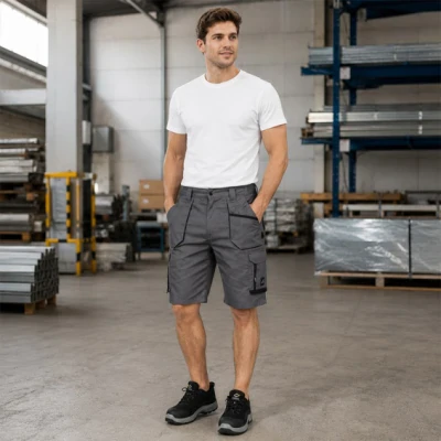 Pantaloni scurți, subtiri, de lucru BWOLF DRIFT, culoare gri închis, 042904 / BWolf / Pantaloni scurti, bermude