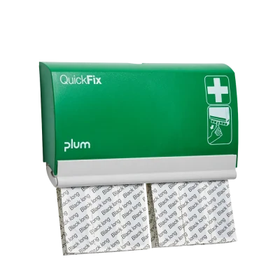 Dozator Plum QuickFix / 2 x 30 plasturi negri, lungi, 5538 / PLUM Safety / Plasturi, prim ajutor