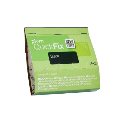 Plum QuickFix negru / rezervă / 45 buc., 5522 / PLUM Safety / Plasturi, prim ajutor