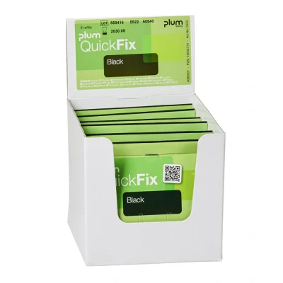 Plum QuickFix negru / rezervă / 45 buc., 5522 / PLUM Safety / Plasturi, prim ajutor