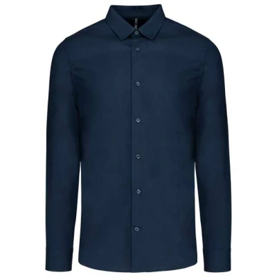 Cămașă bărbătească din poplin de bumbac, cu mânecă lungă, KA513 / Kariban / Camasi
