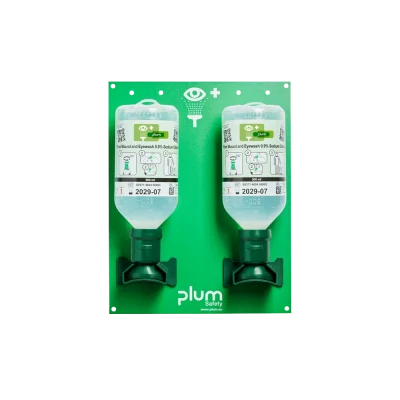 Plum Open Station Double / 2 x 500 ml clorură de sodiu 0,9%, 4694 / PLUM Safety / Dusuri urgenta, spalatoare oculare