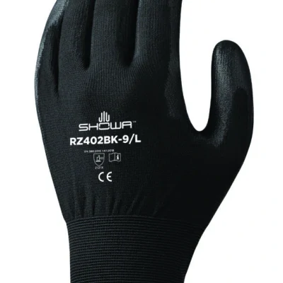 Manusi de protectie din nylon impregnate in poliuretan negru SHOWA RZ402B / Showa / Textile impregnate in poliuretan