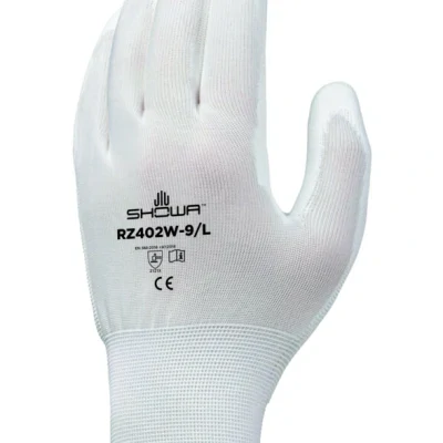 Manusi de protectie din nylon impregnate in poliuretan alb SHOWA RZ402 / Showa / Textile impregnate in poliuretan