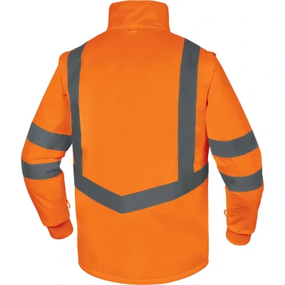 Parka 5 în 1 OPTIMUM 3 / DeltaPlus / Scurte, Jachete impermeabile de iarna hi-vis, reflectorizante