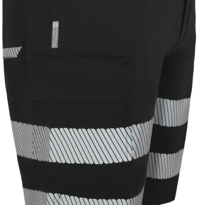 Bermuda din material elastic, cu bandă reflectorizanta segmentată 353042S / Velilla / Pantaloni scurti hi-vis, reflectorizanti