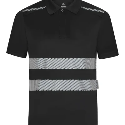 Tricou polo cu mânecă scurtă și bandă reflectorizanta segmentată 355501 / Velilla / Tricouri POLO (cu guler si nasturi) fluorescente, reflectorizante