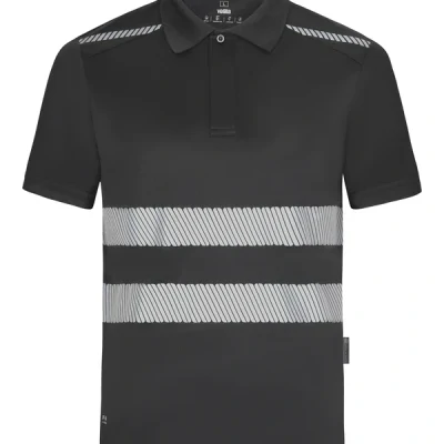 Tricou polo cu mânecă scurtă și bandă reflectorizanta segmentată 355501 / Velilla / Tricouri POLO (cu guler si nasturi) fluorescente, reflectorizante