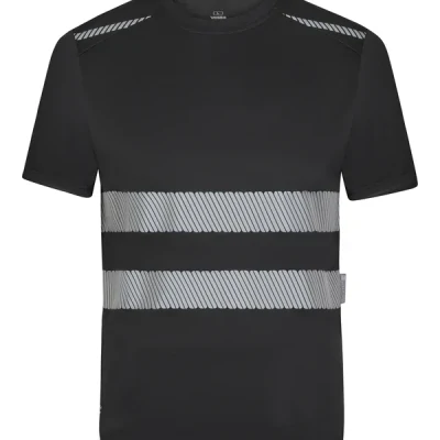 Tricou cu mânecă scurtă și bandă reflectorizanta segmentată 355601 / Velilla / Tricouri la baza gatului fluorescente, reflectorizante