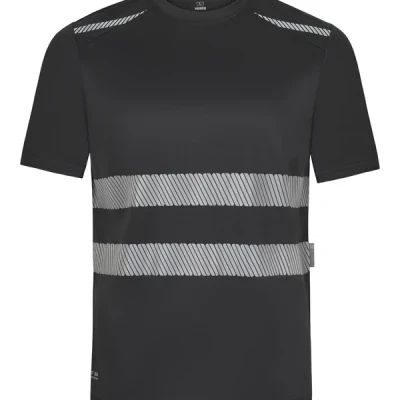 Tricou cu mânecă scurtă și bandă reflectorizanta segmentată 355601 / Velilla / Tricouri la baza gatului fluorescente, reflectorizante